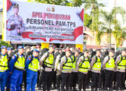 Pj. Bupati Apriyadi Hadir Gelar Apel dan Cek Kesiapan Personel Pengamanan TPS Pemilu 2024