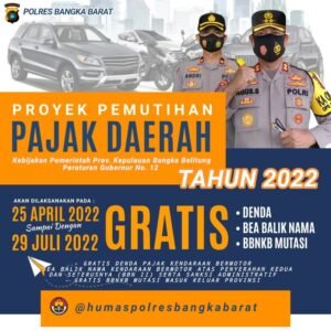 Kapolres Bangka Barat Imbau Masyarakat Manfaatkan Pemutihan Pajak Kendaraan