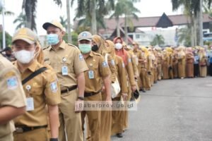 Erzaldi Pimpin Apel Pagi dan Halalbihalal dengan Pegawai Pemprov Babel