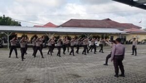Personel Samapta Polres Bangka Barat Gelar Latihan Beladiri Polri