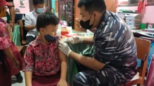 Kodim 0402 OKI Bantu Percepatan Vaksinasi Anak Usia 6-11 Tahun