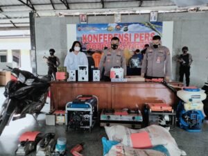 Polres Bangka Ungkap 5 LP dan 10 Tersangka Curat
