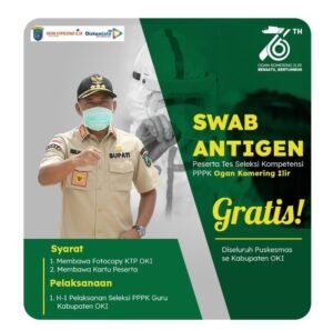 Rapid Antigen Gratis untuk Peserta Seleksi PPPK Guru Kabupaten OKI, Cek Syaratnya