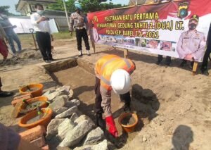 Peletakan Batu Pertama, Akhirnya Polda Babel Bakal Miliki Gedung Dit Tahti Berlantai 2