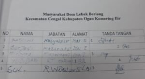 Warga Desa Lebak Beriang Kecamatan Cengal Minta Kadesnya Diganti