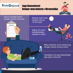 [INFOGRAFIS] Jaga Konsentrasi saat Belajar/Bekerja di Rumah