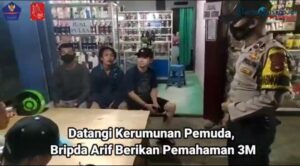 VIDEO: Datangi Kerumunan Pemuda, Bripda Arif Berikan Pemahaman 3 M