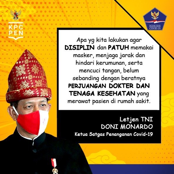 INFOGRAFIS: Pesan Ketua Satgas Covid 19 Nasional untuk Masyarakat Indonesia