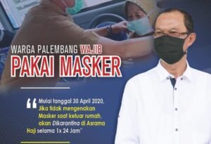 Sekda Palembang Sebut Pemkot Sudah Bagikan 127 Ribu Masker ke Warga