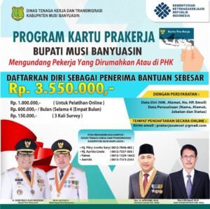 Muba Siapkan Bantuan Kartu Prakerja Rp 3.550.000