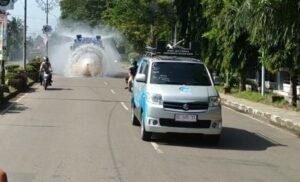 Wilayah Kota Muara Enim Disemprot Disinfektan
