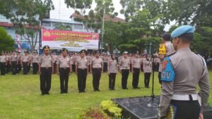 Ratusan Anggota Polres Muara Enim Naik Pangkat