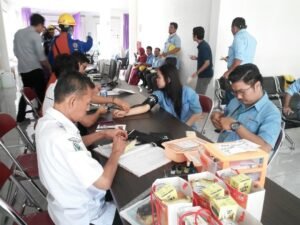 Ratusan Karyawan PT OKI Pulp Lakukan Aksi Donor Darah