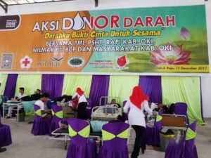 345 Siswa Naik Tingkat, PSHT OKI Gelar Donor Darah dan Pembuatan SIM