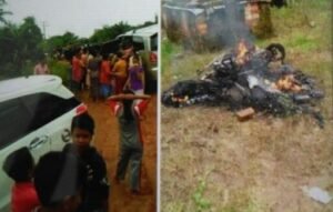 Motor Anggota Banser NU OKI Dibakar Massa