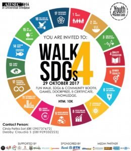 Dukung Program SDGs ,AIESEC UNSRI Gelar Kegiatan Walk For SDGs