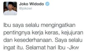 Jokowi: Ibu Selalu Ingatkan Saya Untuk Jujur dan Sederhana