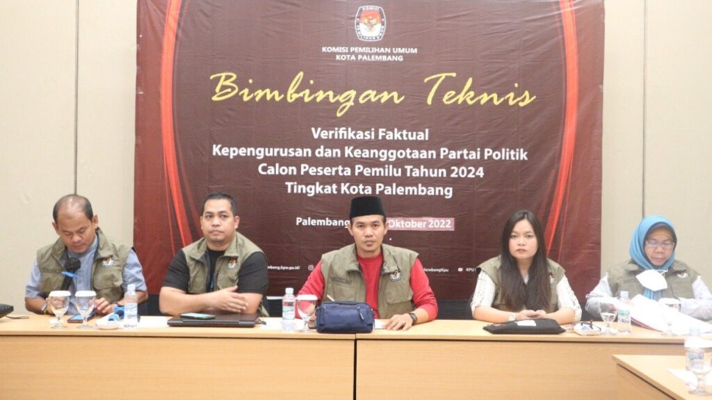 KPU Palembang Lakukan Verifikasi Faktual Kepengurusan 9 Partai Calon Peserta Pemilu
